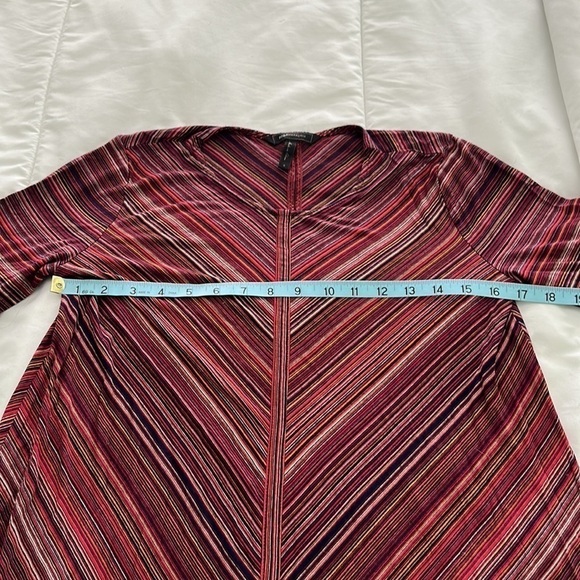 BCBG MaxAzria above the knee striped dress multicolored w quarter length sleeves - Picture 2 of 9